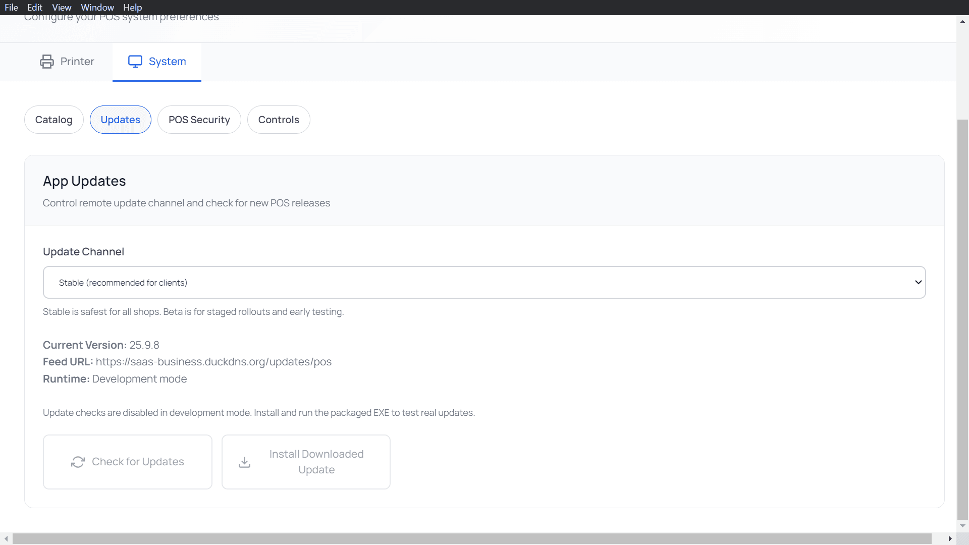 Adeera POS — Retail — Update Channels & Releases