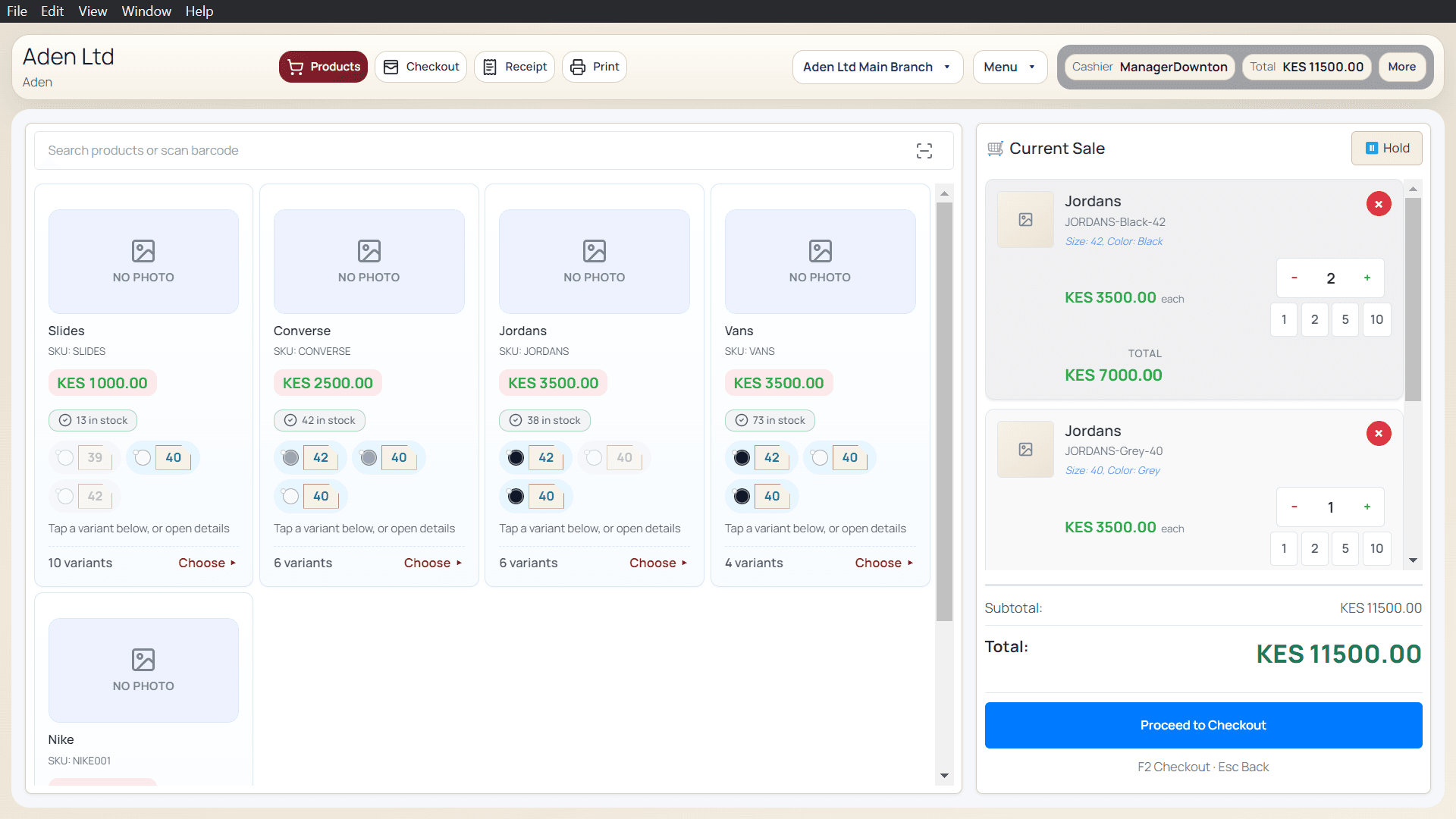 Adeera POS — Retail — Building a Sale