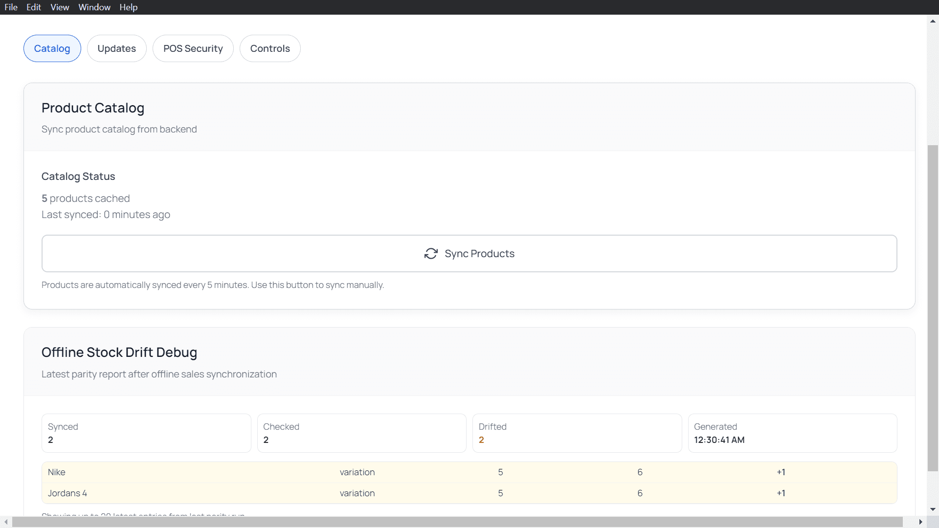 Adeera POS — Retail — Catalog Sync & Stock Drift