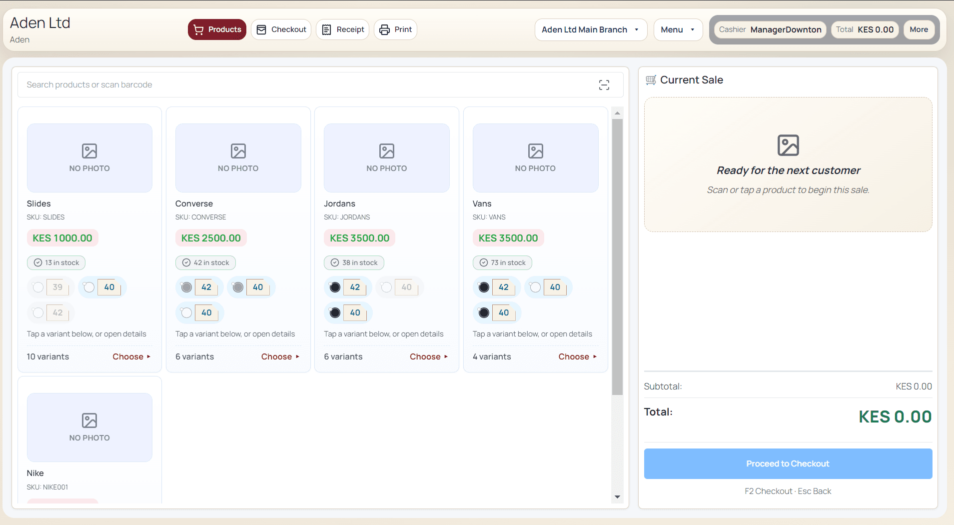 Adeera POS — Retail — Checkout & Product Catalog