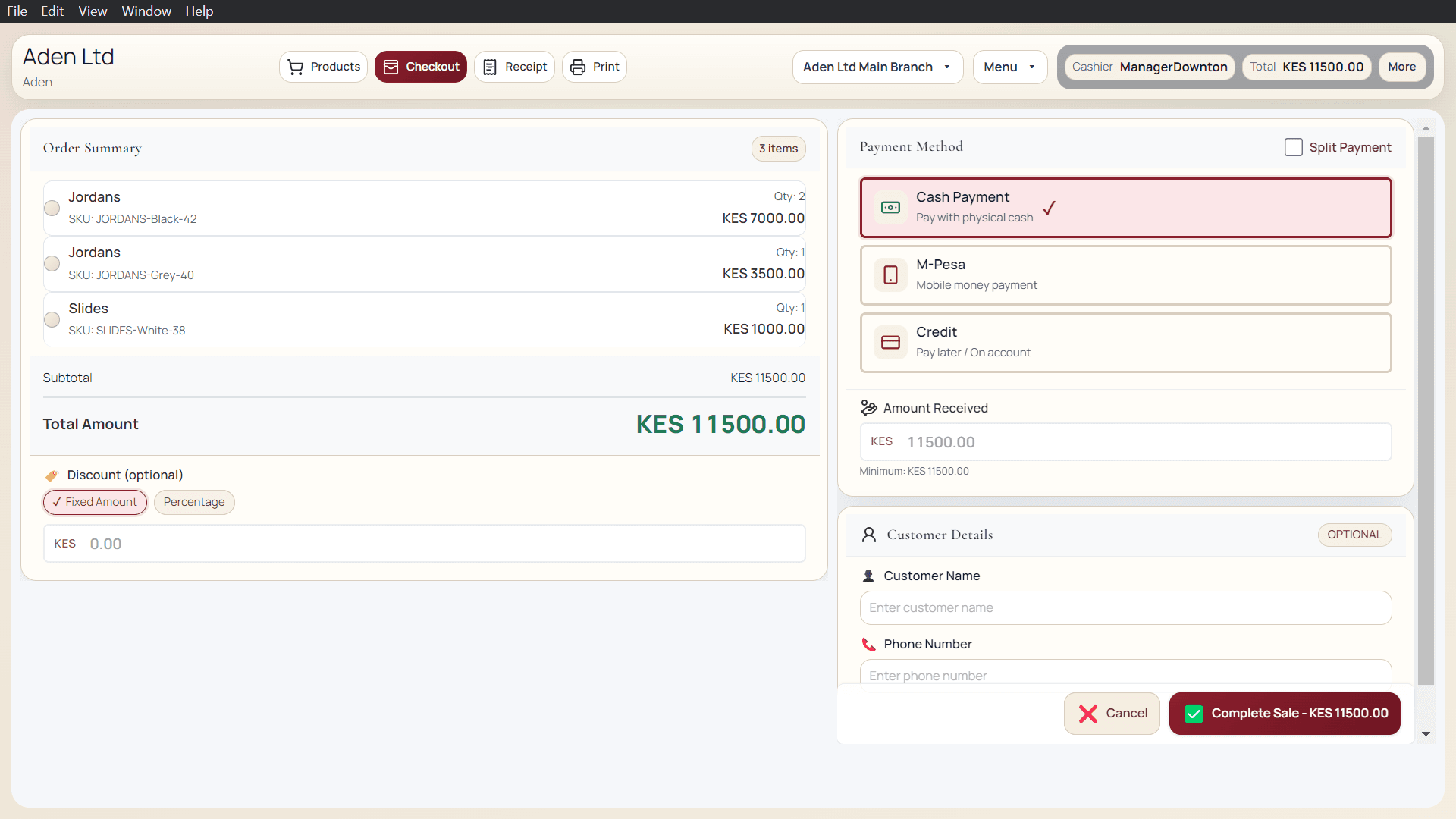 Adeera POS — Retail — Checkout & Payment Methods