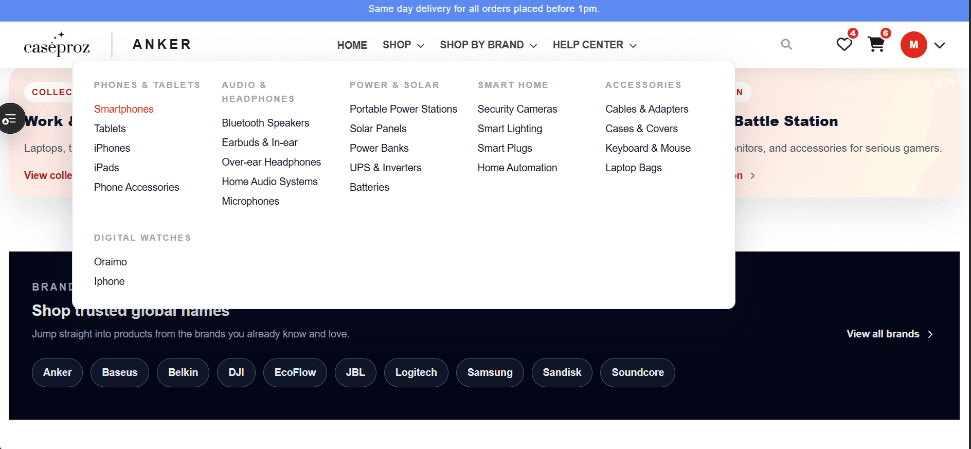 CaseProz — Category Navigation