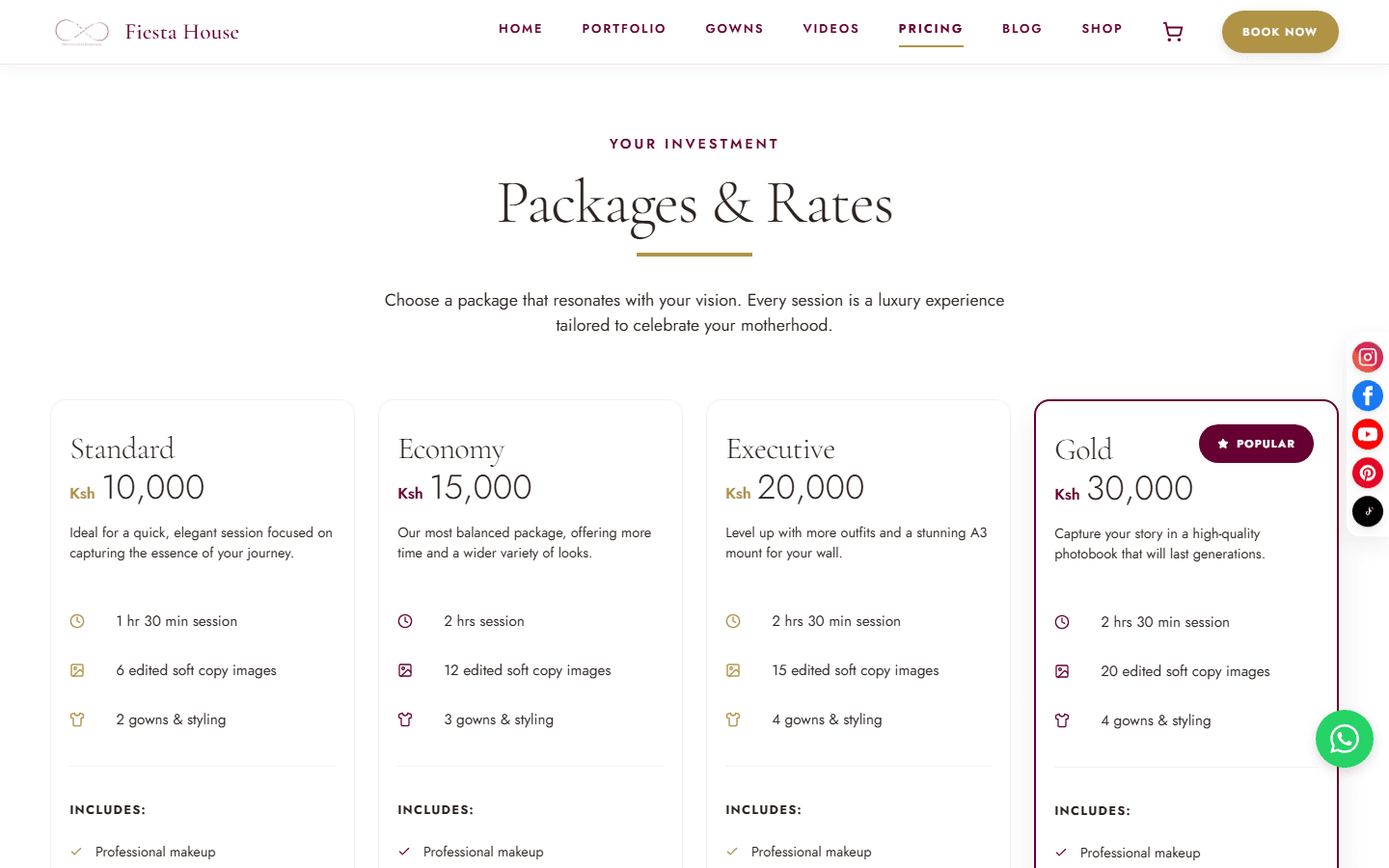 Fiesta House Attire — pricing