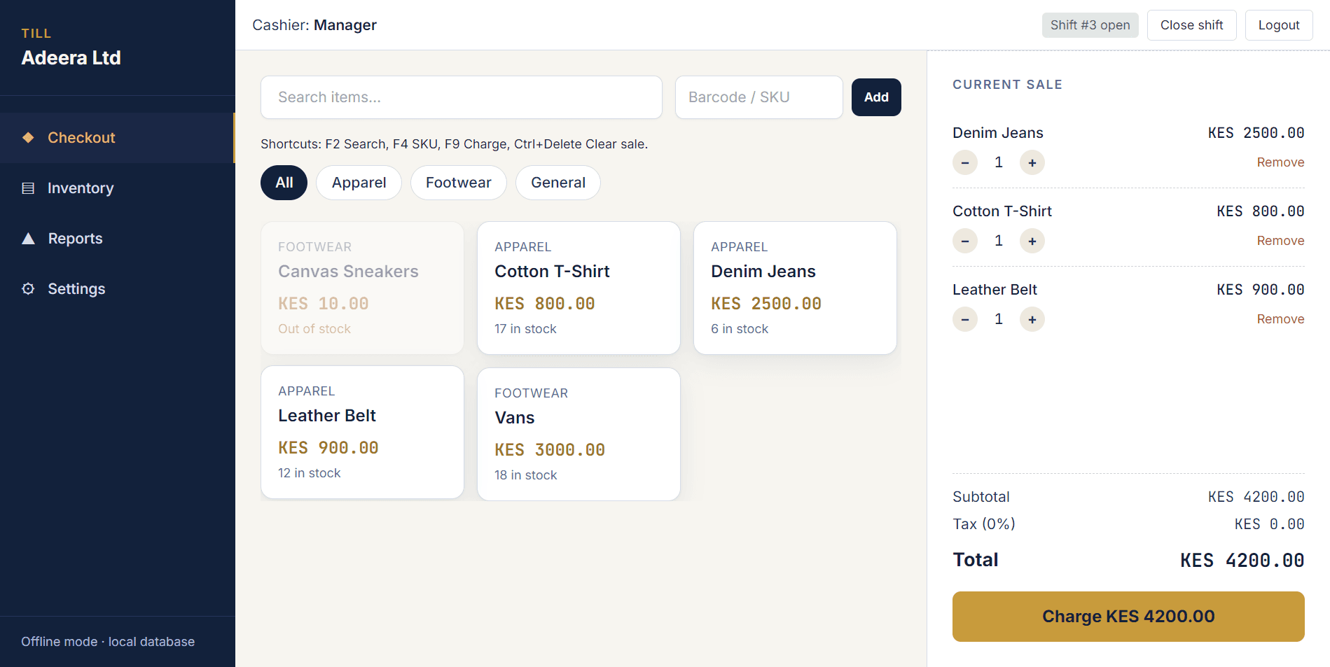 Kesho Labs POS — Building a Sale (Cart)